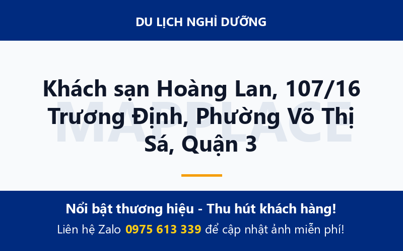 Khách sạn Hoàng Lan, 107/16 Trương Định, Phường Võ Thị Sá, Quận 3