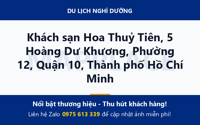 Khách sạn Hoa Thuỷ Tiên, 5 Hoàng Dư Khương, Phường 12, Quận 10, Thành phố Hồ Chí Minh