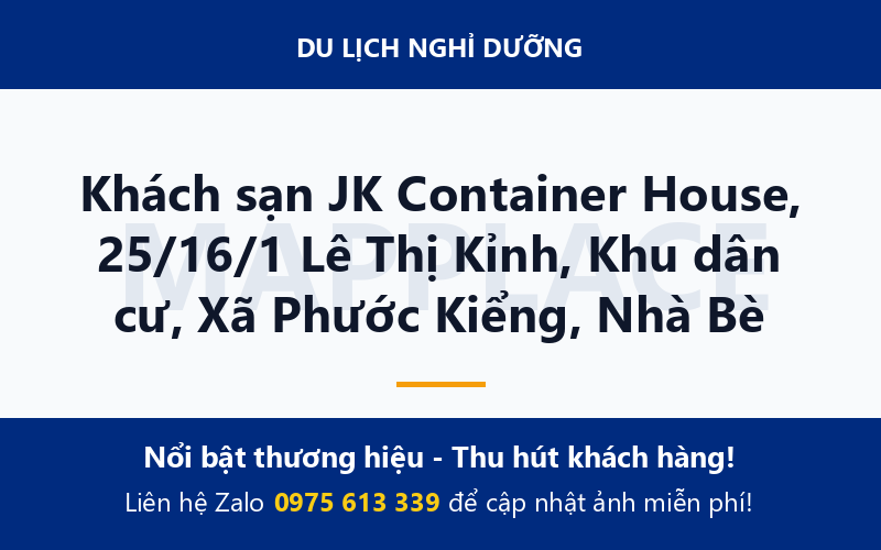 Khách sạn JK Container House, 25/16/1 Lê Thị Kỉnh, Khu dân cư, Xã Phước Kiểng, Nhà Bè