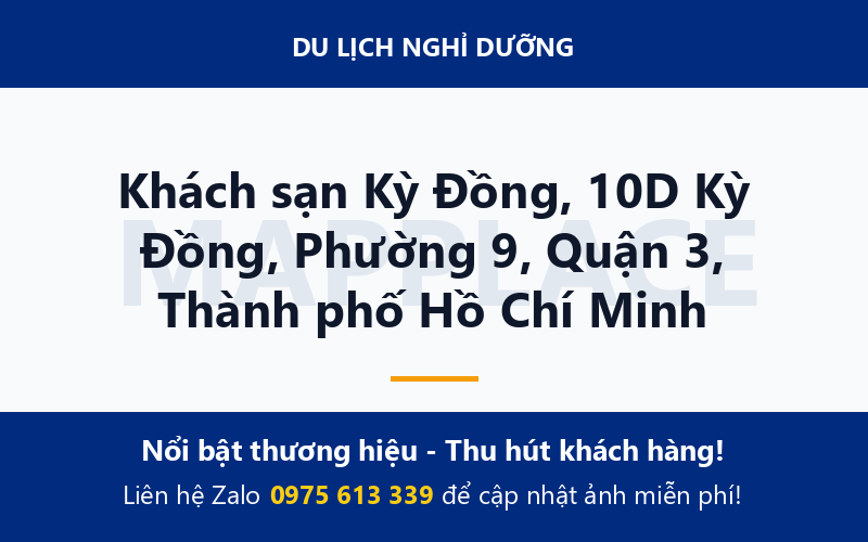 Khách sạn Kỳ Đồng, 10D Kỳ Đồng, Phường 9, Quận 3, Thành phố Hồ Chí Minh