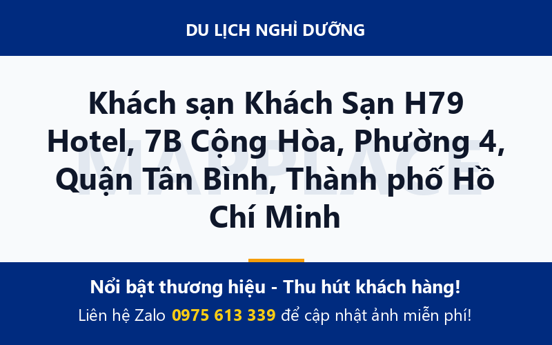 Khách sạn Khách Sạn H79 Hotel, 7B Cộng Hòa, Phường 4, Quận Tân Bình, Thành phố Hồ Chí Minh