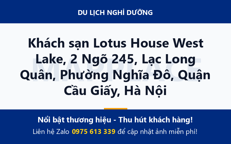 Khách sạn Lotus House West Lake, 2 Ngõ 245, Lạc Long Quân, Phường Nghĩa Đô, Quận Cầu Giấy, Hà Nội