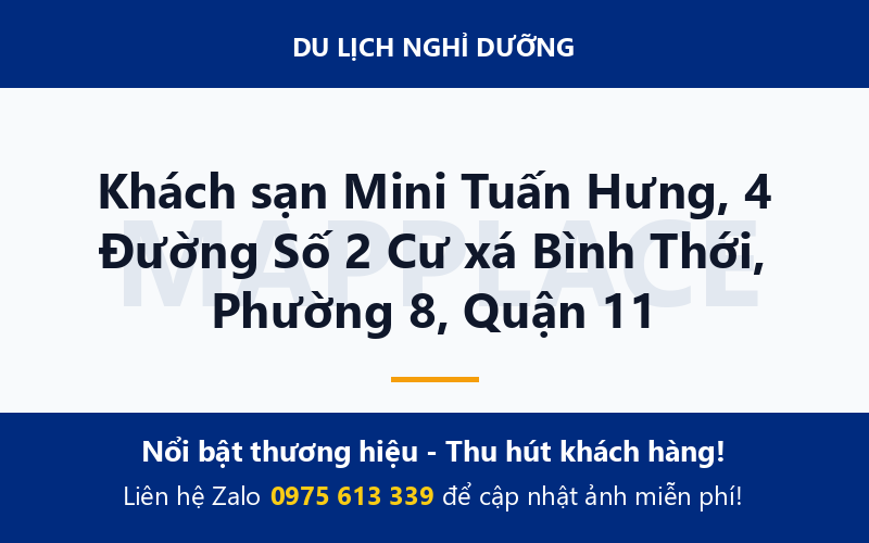 Khách sạn Mini Tuấn Hưng, 4 Đường Số 2 Cư xá Bình Thới, Phường 8, Quận 11