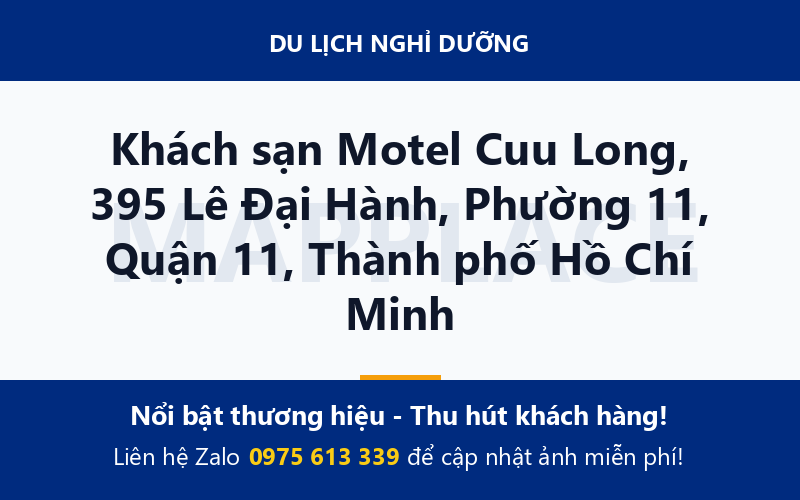 Khách sạn Motel Cuu Long, 395 Lê Đại Hành, Phường 11, Quận 11, Thành phố Hồ Chí Minh