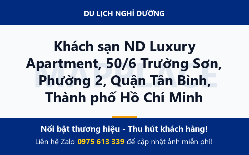 Khách sạn ND Luxury Apartment, 50/6 Trường Sơn, Phường 2, Quận Tân Bình, Thành phố Hồ Chí Minh