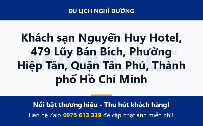 Khách sạn Nguyễn Huy Hotel, 479 Lũy Bán Bích, Phường Hiệp Tân, Quận Tân Phú, Thành phố Hồ Chí Minh