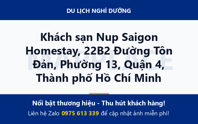 Khách sạn Nup Saigon Homestay, 22B2 Đường Tôn Đản, Phường 13, Quận 4, Thành phố Hồ Chí Minh