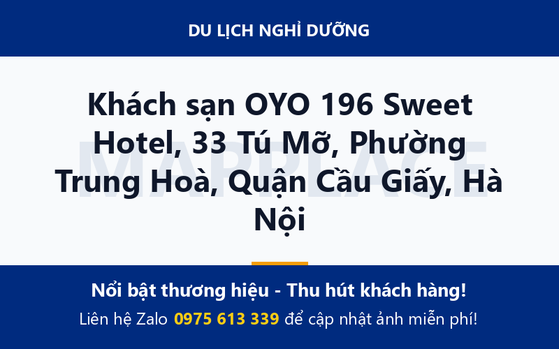 Khách sạn OYO 196 Sweet Hotel, 33 Tú Mỡ, Phường Trung Hoà, Quận Cầu Giấy, Hà Nội
