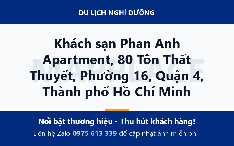 Khách sạn Phan Anh Apartment, 80 Tôn Thất Thuyết, Phường 16, Quận 4, Thành phố Hồ Chí Minh
