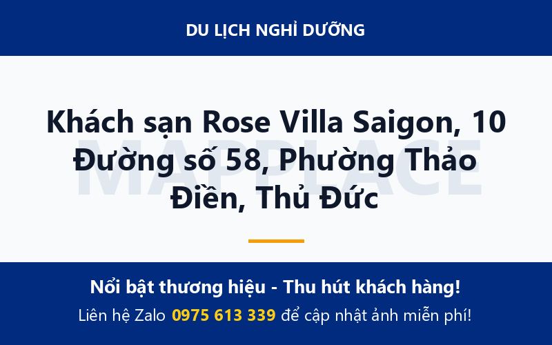 Khách sạn Rose Villa Saigon, 10 Đường số 58, Phường Thảo Điền, Thủ Đức
