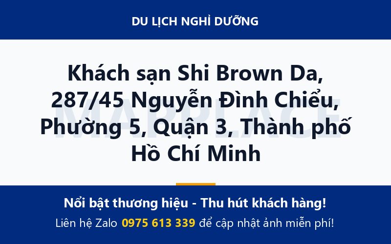 Khách sạn Shi Brown Da, 287/45 Nguyễn Đình Chiểu, Phường 5, Quận 3, Thành phố Hồ Chí Minh