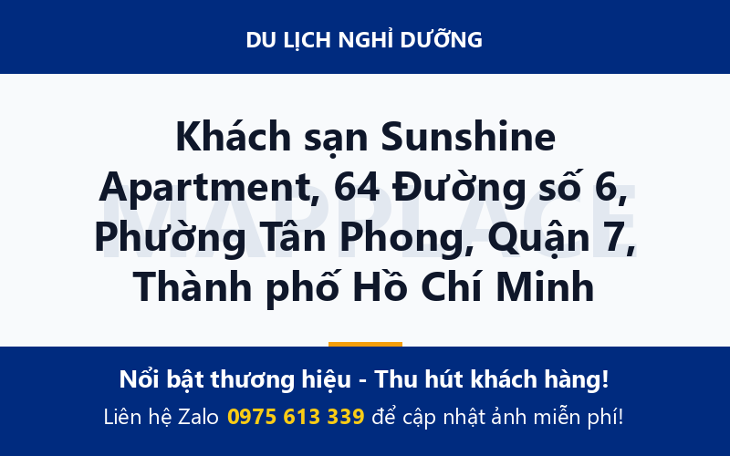 Khách sạn Sunshine Apartment, 64 Đường số 6, Phường Tân Phong, Quận 7, Thành phố Hồ Chí Minh