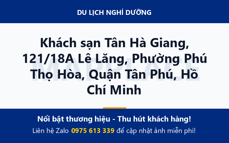 Khách sạn Tân Hà Giang, 121/18A Lê Lăng, Phường Phú Thọ Hòa, Quận Tân Phú, Hồ Chí Minh