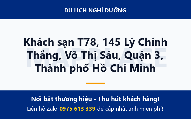 Khách sạn T78, 145 Lý Chính Thắng, Võ Thị Sáu, Quận 3, Thành phố Hồ Chí Minh