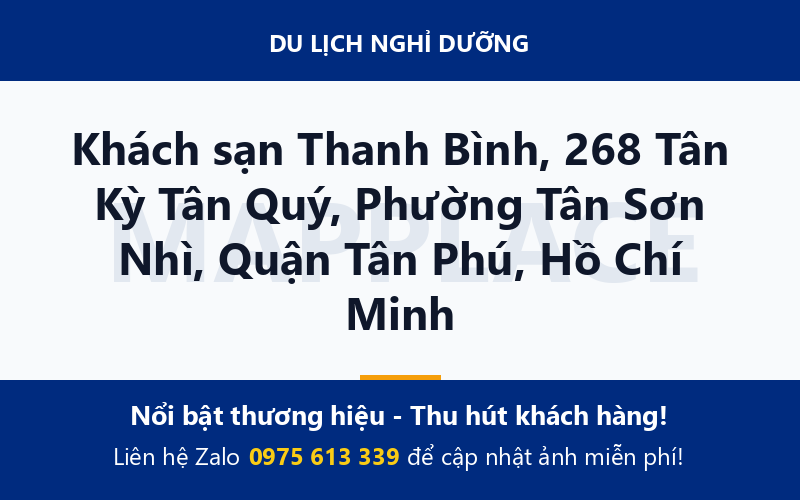 Khách sạn Thanh Bình, 268 Tân Kỳ Tân Quý, Phường Tân Sơn Nhì, Quận Tân Phú, Hồ Chí Minh