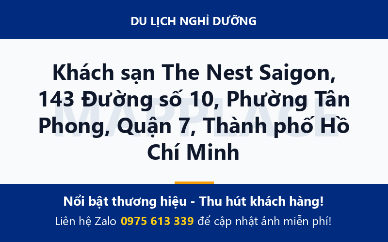 Khách sạn The Nest Saigon, 143 Đường số 10, Phường Tân Phong, Quận 7, Thành phố Hồ Chí Minh