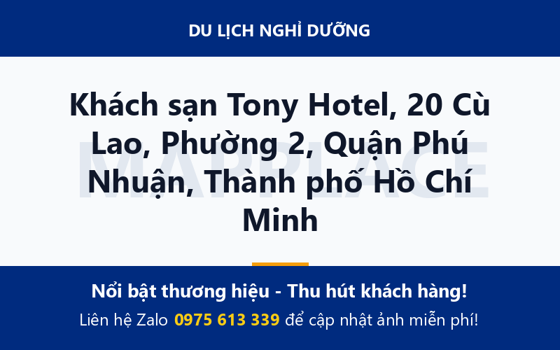 Khách sạn Tony Hotel, 20 Cù Lao, Phường 2, Quận Phú Nhuận, Thành phố Hồ Chí Minh