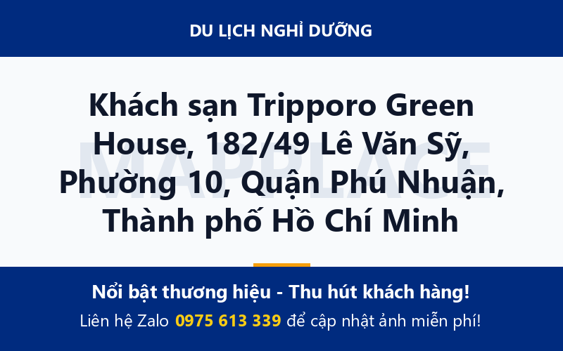 Khách sạn Tripporo Green House, 182/49 Lê Văn Sỹ, Phường 10, Quận Phú Nhuận, Thành phố Hồ Chí Minh