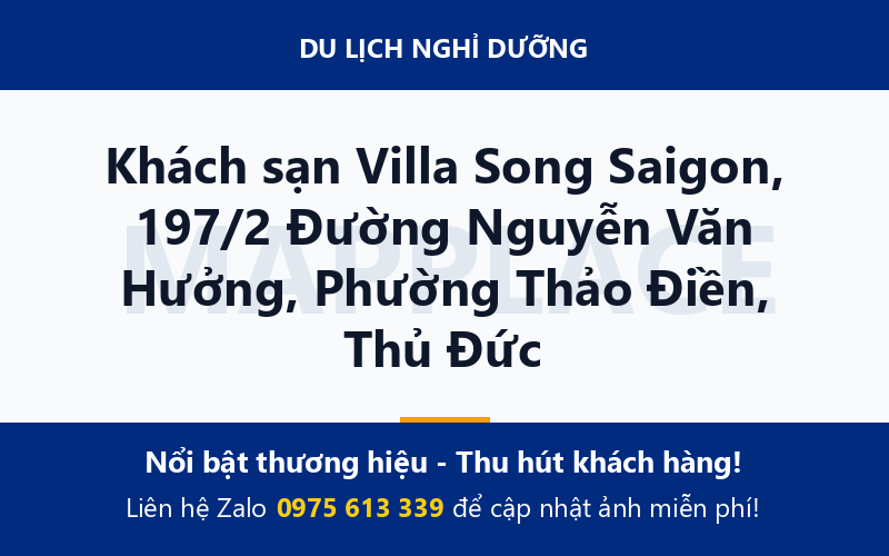 Khách sạn Villa Song Saigon, 197/2 Đường Nguyễn Văn Hưởng, Phường Thảo Điền, Thủ Đức