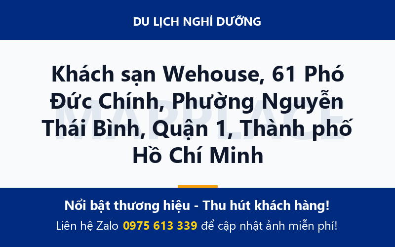 Khách sạn Wehouse, 61 Phó Đức Chính, Phường Nguyễn Thái Bình, Quận 1, Thành phố Hồ Chí Minh