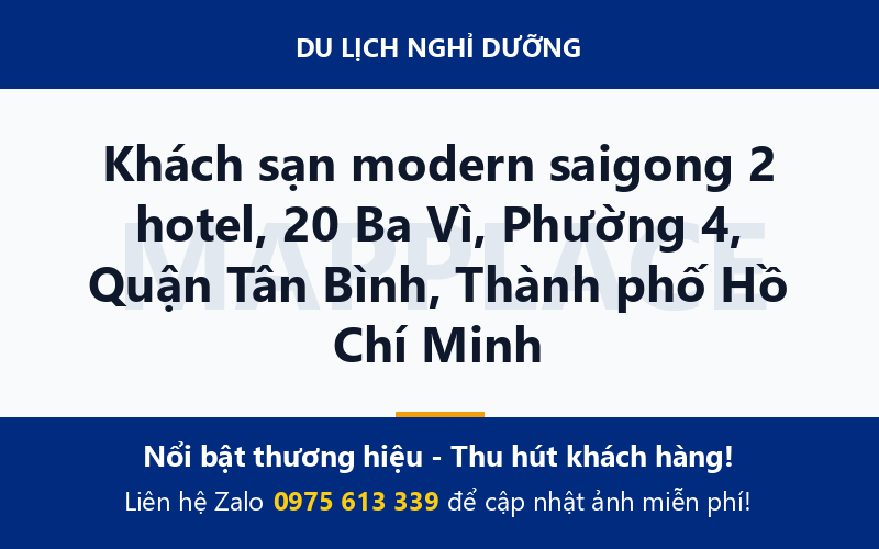 Khách sạn modern saigong 2 hotel, 20 Ba Vì, Phường 4, Quận Tân Bình, Thành phố Hồ Chí Minh