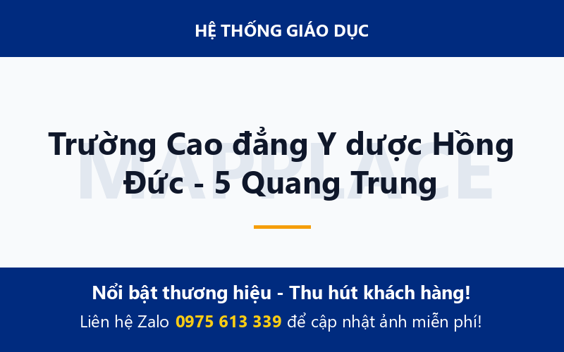 Trường Cao đẳng Y dược Hồng Đức - 5 Quang Trung