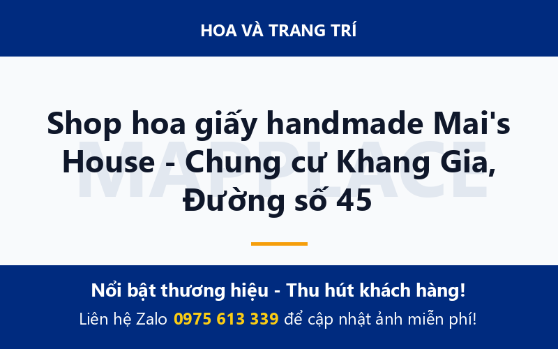 Shop hoa giấy handmade Mai's House - Chung cư Khang Gia, Đường số 45