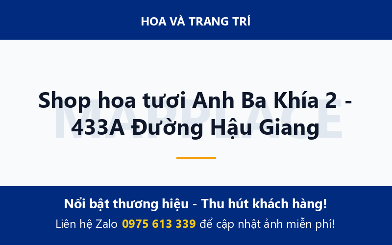 Shop hoa tươi Anh Ba Khía 2 - 433A Đường Hậu Giang