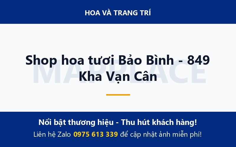 Shop hoa tươi Bảo Bình - 849 Kha Vạn Cân