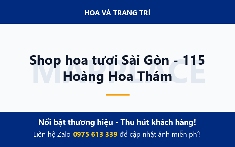 Shop hoa tươi Sài Gòn - 115 Hoàng Hoa Thám