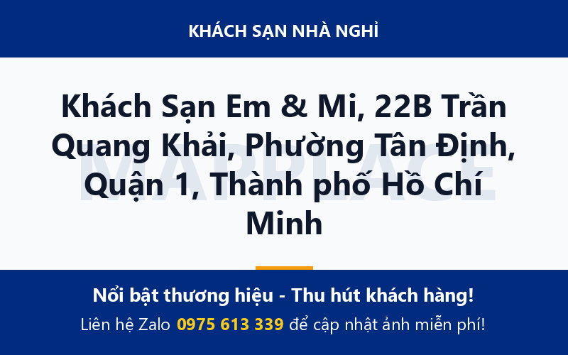 Khách Sạn Em & Mi, 22B Trần Quang Khải, Phường Tân Định, Quận 1, Thành phố Hồ Chí Minh