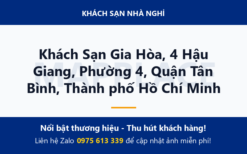 Khách Sạn Gia Hòa, 4 Hậu Giang, Phường 4, Quận Tân Bình, Thành phố Hồ Chí Minh