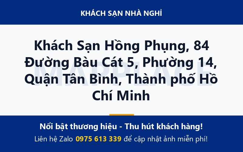Khách Sạn Hồng Phụng, 84 Đường Bàu Cát 5, Phường 14, Quận Tân Bình, Thành phố Hồ Chí Minh