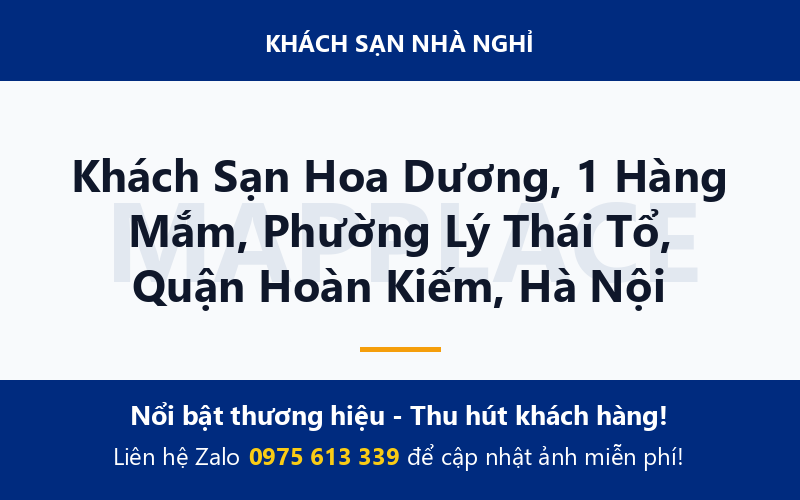 Khách Sạn Hoa Dương, 1 Hàng Mắm, Phường Lý Thái Tổ, Quận Hoàn Kiếm, Hà Nội