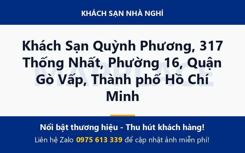 Khách Sạn Quỳnh Phương, 317 Thống Nhất, Phường 16, Quận Gò Vấp, Thành phố Hồ Chí Minh