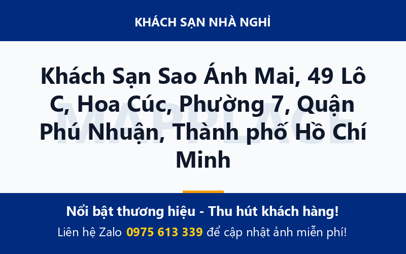 Khách Sạn Sao Ánh Mai, 49 Lô C, Hoa Cúc, Phường 7, Quận Phú Nhuận, Thành phố Hồ Chí Minh