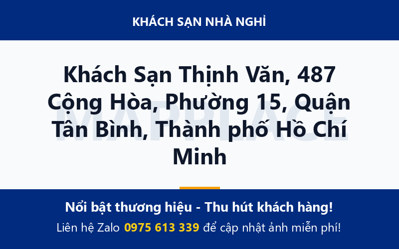 Khách Sạn Thịnh Văn, 487 Cộng Hòa, Phường 15, Quận Tân Bình, Thành phố Hồ Chí Minh