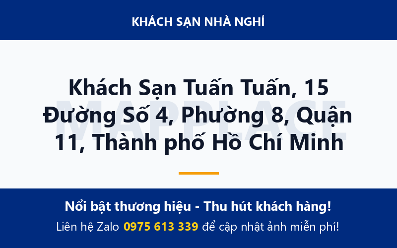 Khách Sạn Tuấn Tuấn, 15 Đường Số 4, Phường 8, Quận 11, Thành phố Hồ Chí Minh