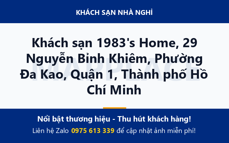 Khách sạn 1983's Home, 29 Nguyễn Bỉnh Khiêm, Phường Đa Kao, Quận 1, Thành phố Hồ Chí Minh