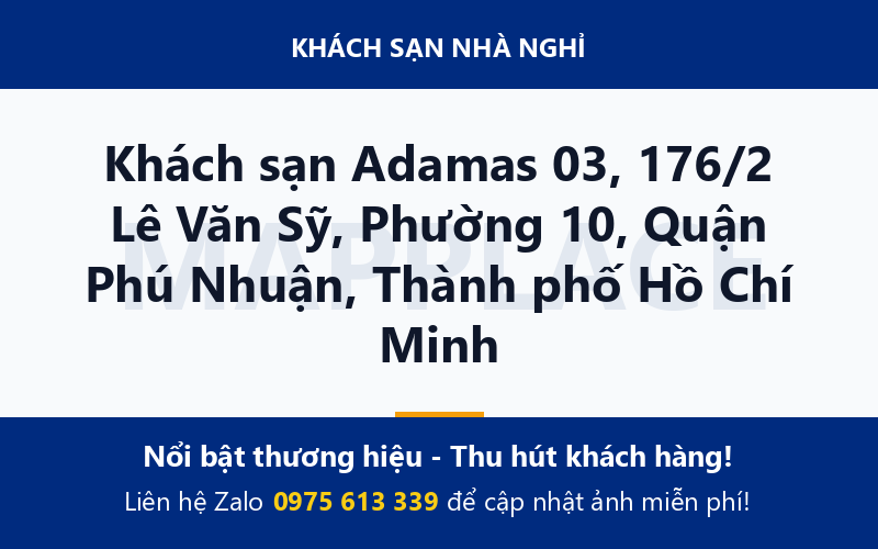 Khách sạn Adamas 03, 176/2 Lê Văn Sỹ, Phường 10, Quận Phú Nhuận, Thành phố Hồ Chí Minh