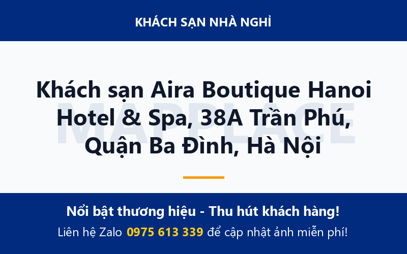 Khách sạn Aira Boutique Hanoi Hotel & Spa, 38A Trần Phú, Quận Ba Đình, Hà Nội