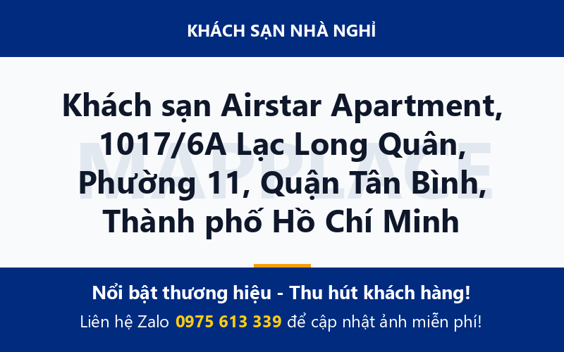 Khách sạn Airstar Apartment, 1017/6A Lạc Long Quân, Phường 11, Quận Tân Bình, Thành phố Hồ Chí Minh