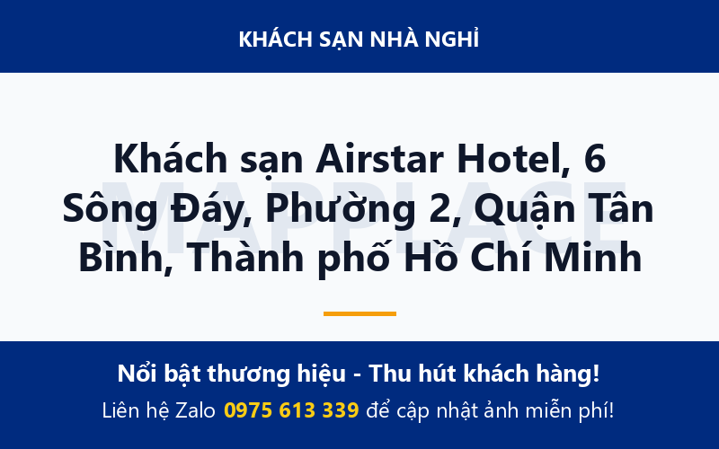 Khách sạn Airstar Hotel, 6 Sông Đáy, Phường 2, Quận Tân Bình, Thành phố Hồ Chí Minh