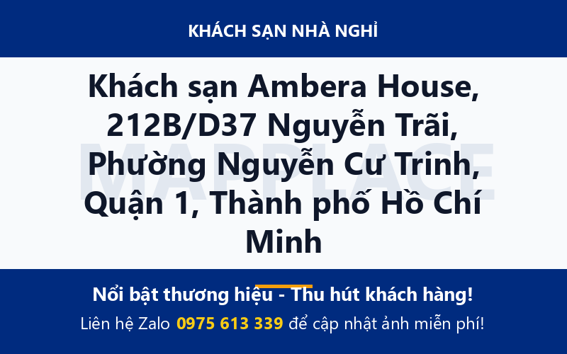 Khách sạn Ambera House, 212B/D37 Nguyễn Trãi, Phường Nguyễn Cư Trinh, Quận 1, Thành phố Hồ Chí Minh