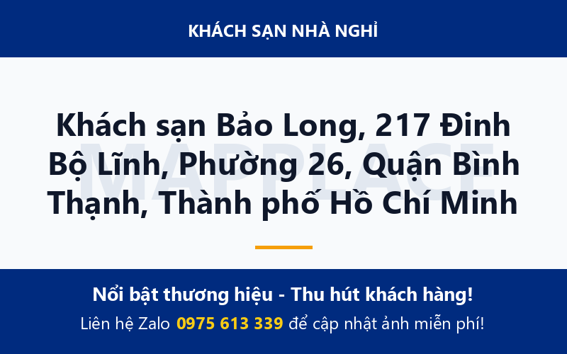 Khách sạn Bảo Long, 217 Đinh Bộ Lĩnh, Phường 26, Quận Bình Thạnh, Thành phố Hồ Chí Minh