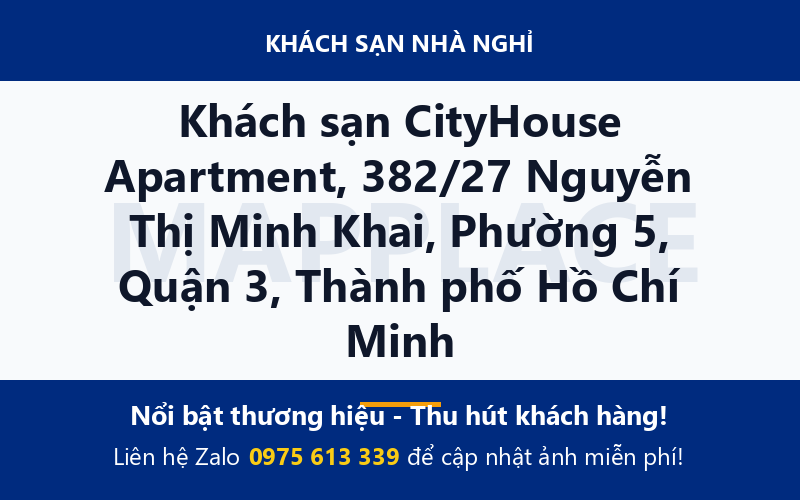 Khách sạn CityHouse Apartment, 382/27 Nguyễn Thị Minh Khai, Phường 5, Quận 3, Thành phố Hồ Chí Minh