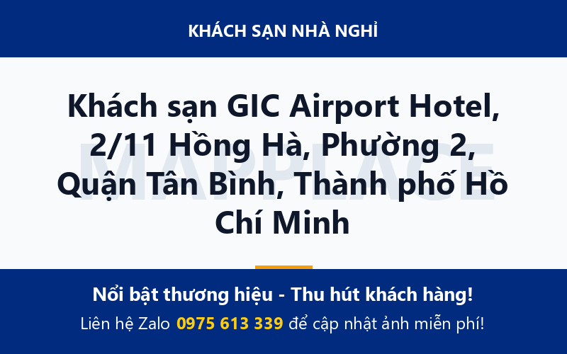 Khách sạn GIC Airport Hotel, 2/11 Hồng Hà, Phường 2, Quận Tân Bình, Thành phố Hồ Chí Minh