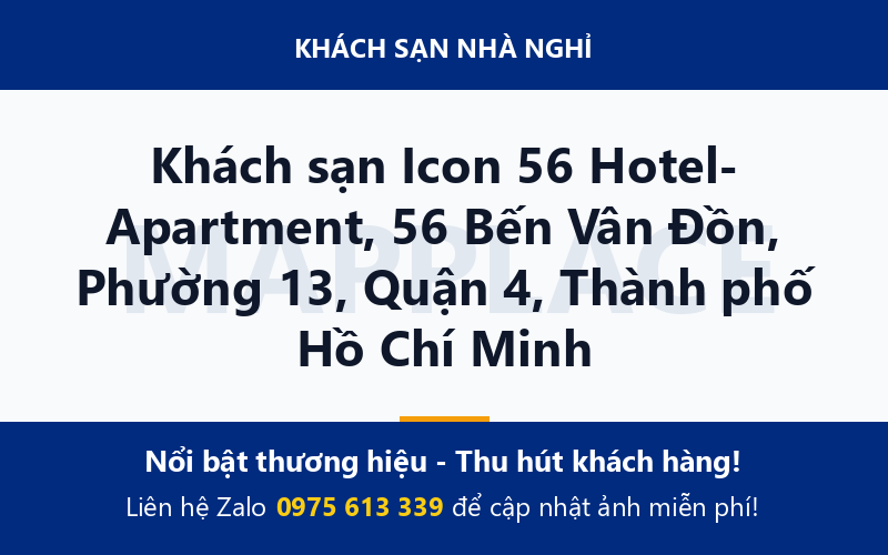 Khách sạn Icon 56 Hotel- Apartment, 56 Bến Vân Đồn, Phường 13, Quận 4, Thành phố Hồ Chí Minh