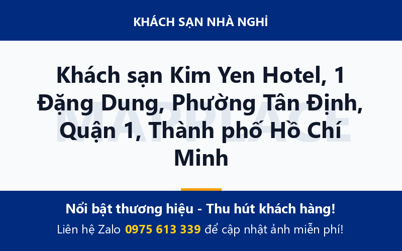 Khách sạn Kim Yen Hotel, 1 Đặng Dung, Phường Tân Định, Quận 1, Thành phố Hồ Chí Minh