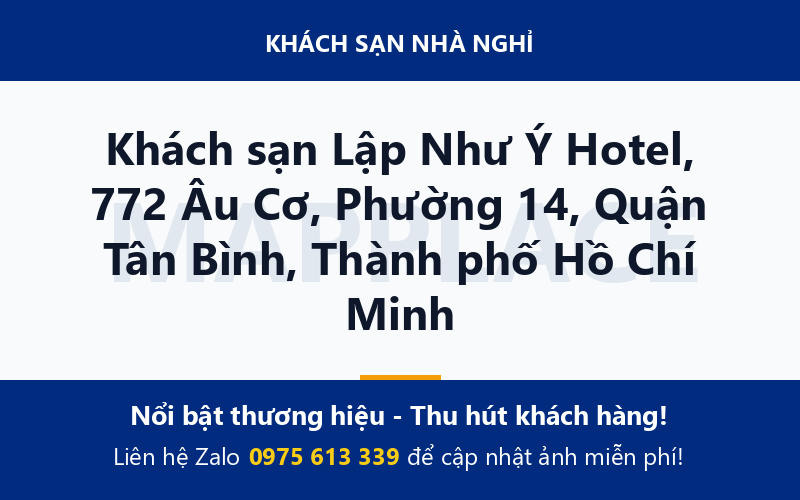 Khách sạn Lập Như Ý Hotel, 772 Âu Cơ, Phường 14, Quận Tân Bình, Thành phố Hồ Chí Minh